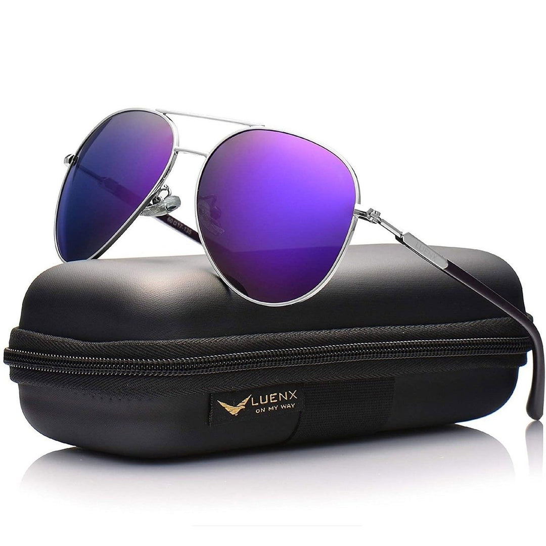 LUENX Aviator Sunglasses Men Women Polarized UV400 Metal Frame 60MM Image 4