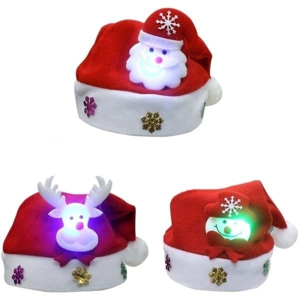 Luminous Christmas Hat Glowing Santa Claus Snowman Deer Christmas Hat Image 3