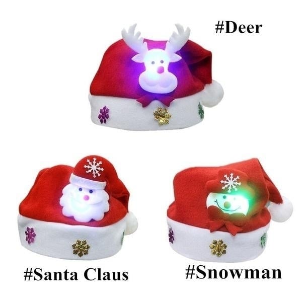 Luminous Christmas Hat Glowing Santa Claus Snowman Deer Christmas Hat Image 8