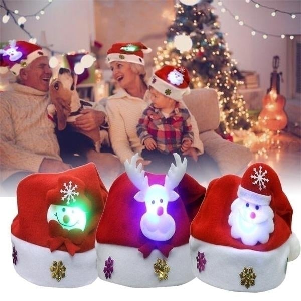 Luminous Christmas Hat Glowing Santa Claus Snowman Deer Christmas Hat Image 11