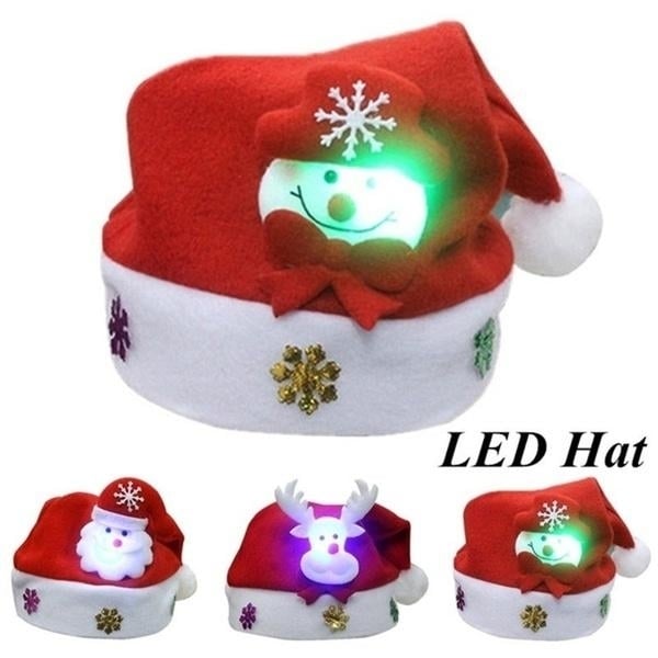 Luminous Christmas Hat Glowing Santa Claus Snowman Deer Christmas Hat Image 12