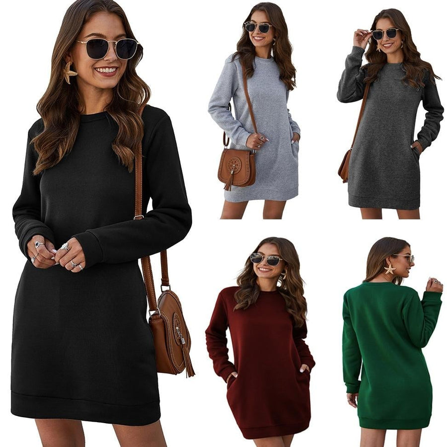 Marble Knit Mini Sweatshirt Dress Image 1