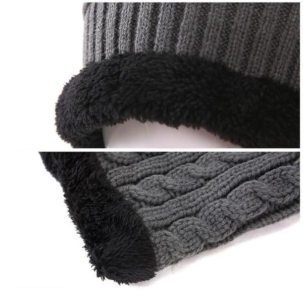 Men And Women Knitted Winter Scarf and Hat Fleece Lined Bonnet Beanies Image 3