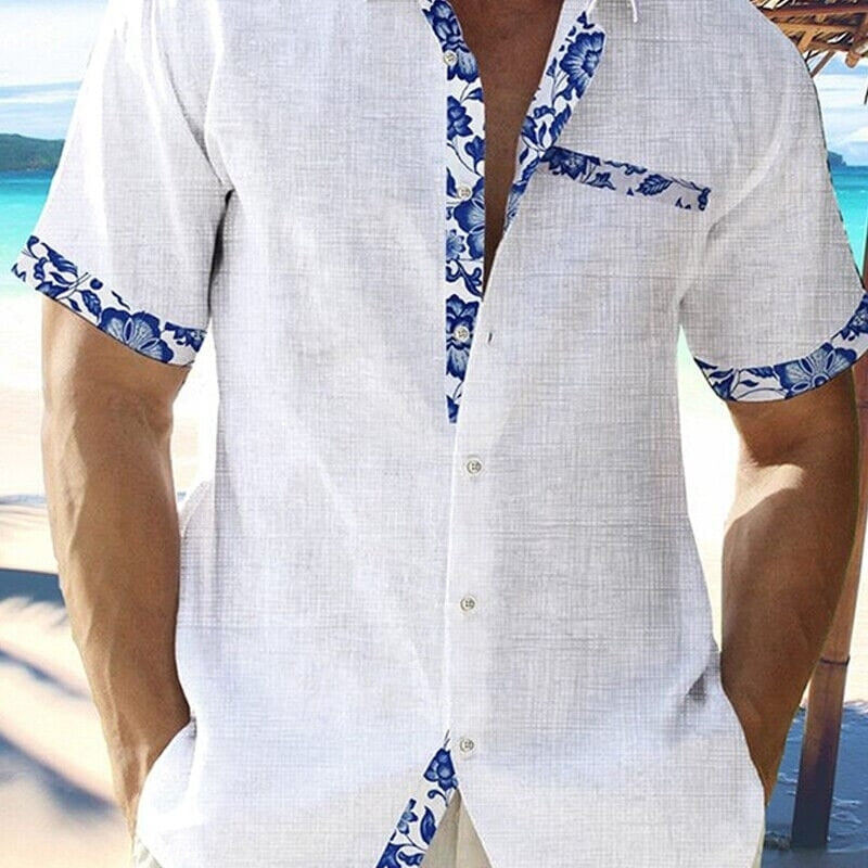 Men Casual Shirt Button Down Short Sleeve Image 2