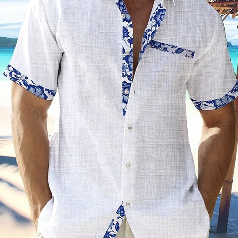 Men Casual Shirt Button Down Short Sleeve Image 1