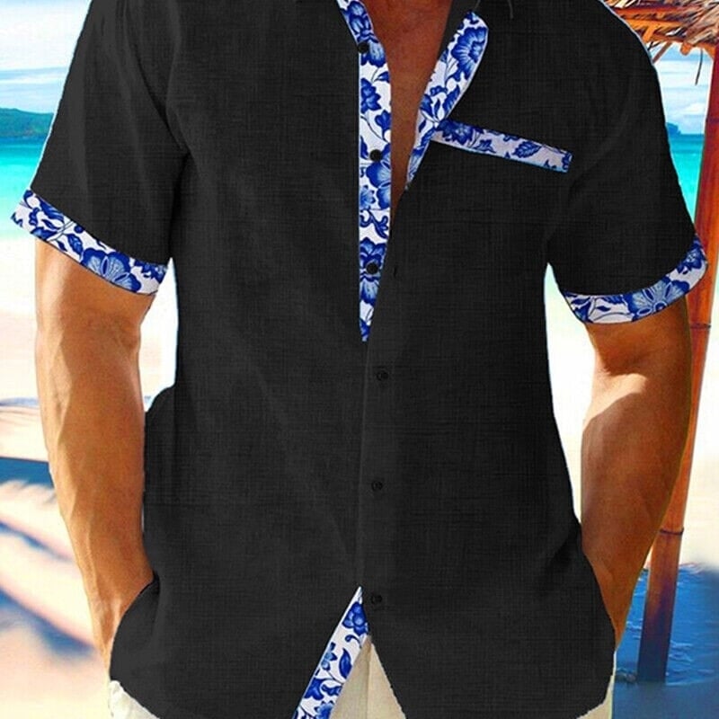 Men Casual Shirt Button Down Short Sleeve Image 4