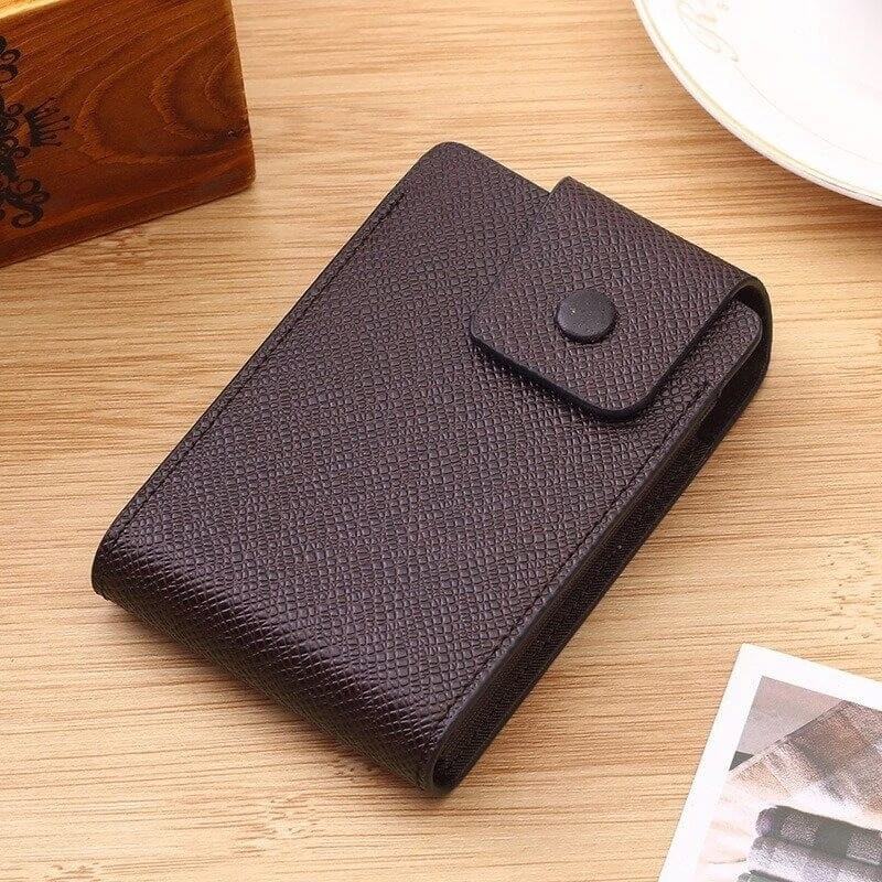 Men Faux Leather 10 Card Slots Coins Bag Wallet Image 2