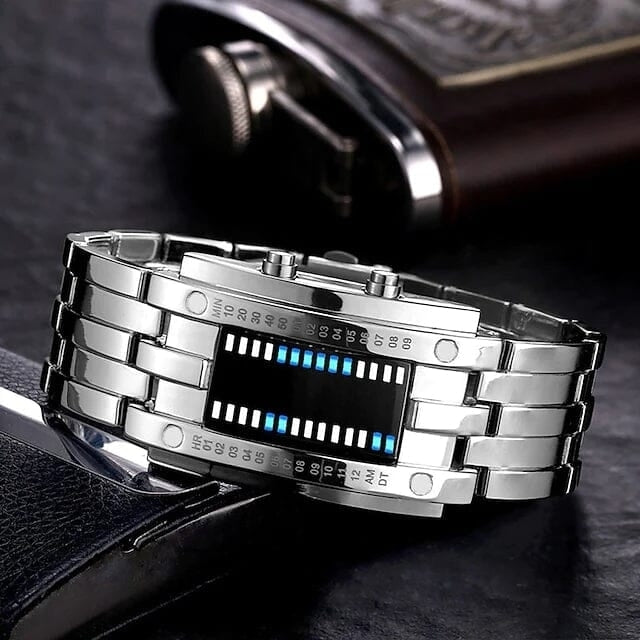 Men LED Light Stainless Steel Sports Watch Image 2