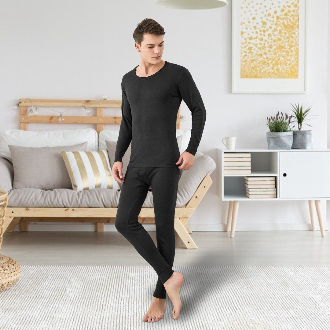 Men Thermal Underwear Set - Long Johns Pants and Long Sleeve Image 1