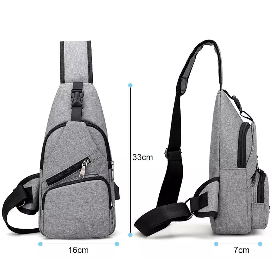 Men Women Crossbody Shoulder Bag with USB Port Image 6