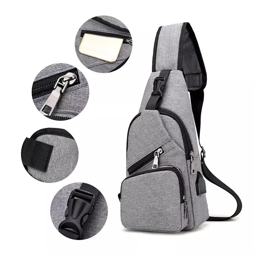 Men Women Crossbody Shoulder Bag with USB Port Image 8