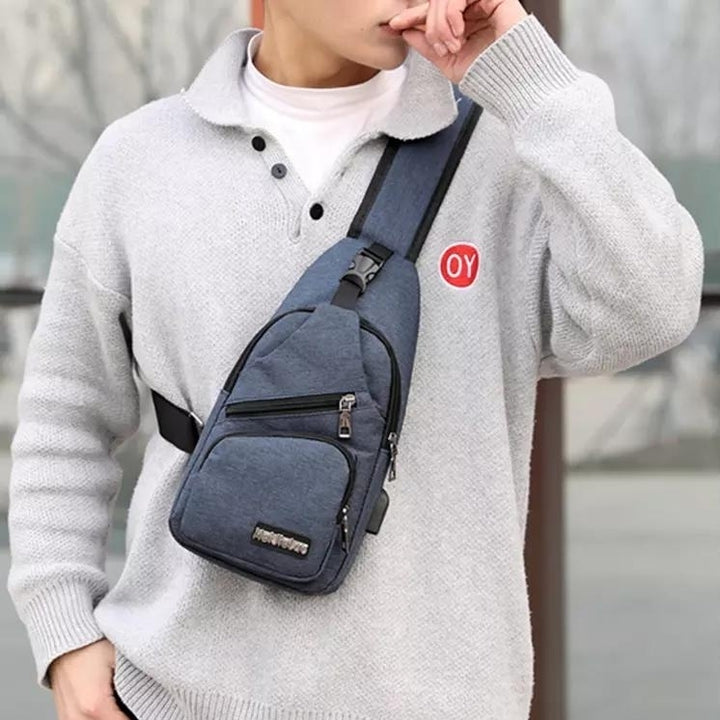 Men Women Crossbody Shoulder Bag with USB Port Image 11