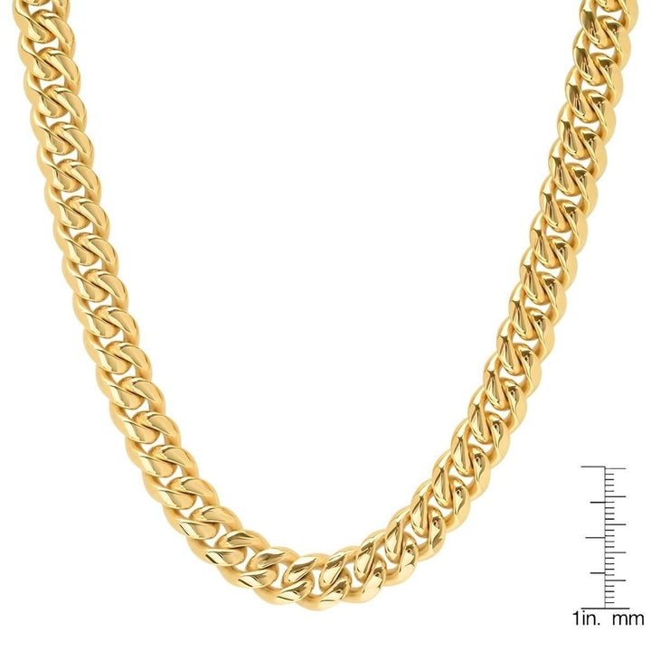 Mens 18K Gold Plated Stainless Steel 10MM Miami Cuban Chain Image 3