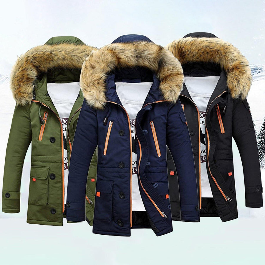 Mens Winter Hooded Down Coat Parkas Image 1