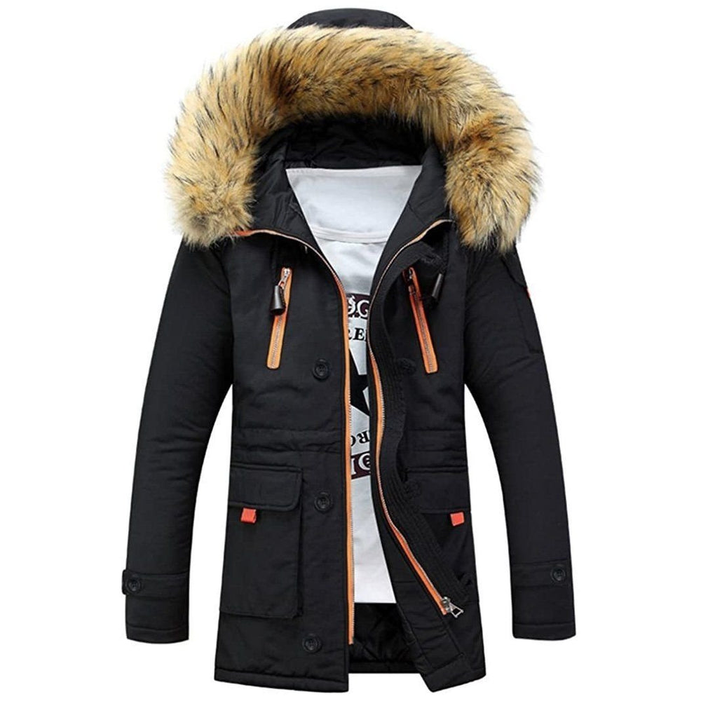 Mens Winter Hooded Down Coat Parkas Image 2