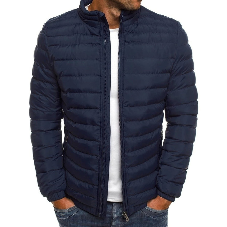 Mens Warm Windproof Puffer Bubble Jacket Image 1