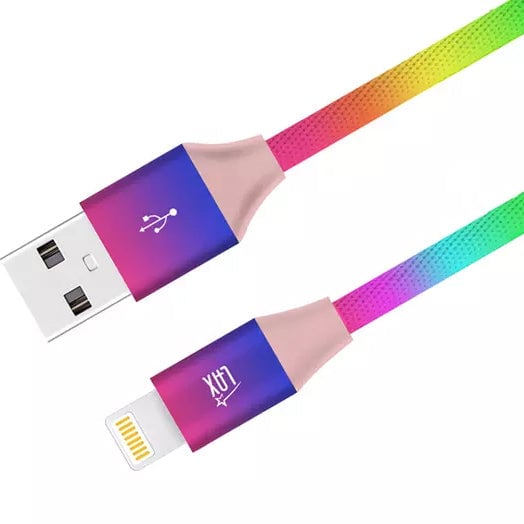 MFi Certified Colorful Rainbow Lightning Cables for Apple iPhone and iPad Image 1