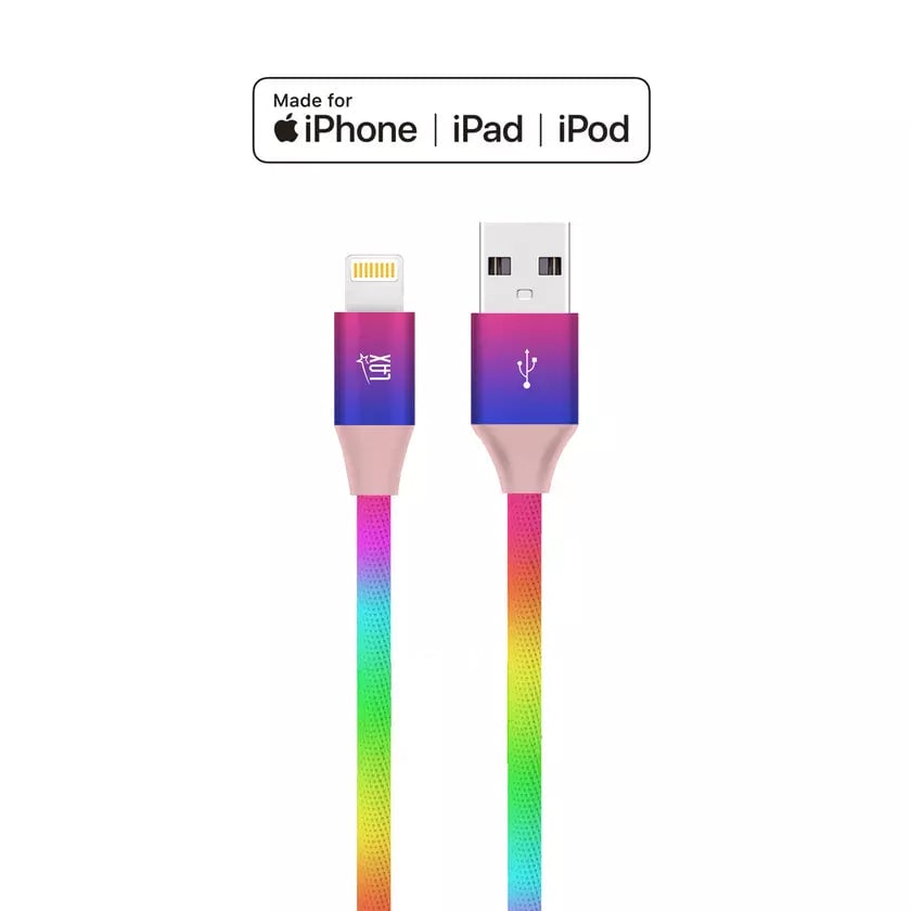 MFi Certified Colorful Rainbow Lightning Cables for Apple iPhone and iPad Image 2