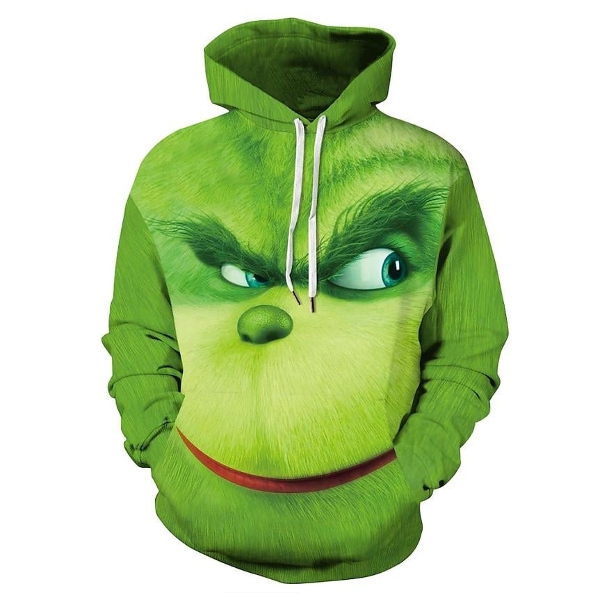 Mens Pullover Hoodie Sweatshirt Cartoon Print 3D Image 2