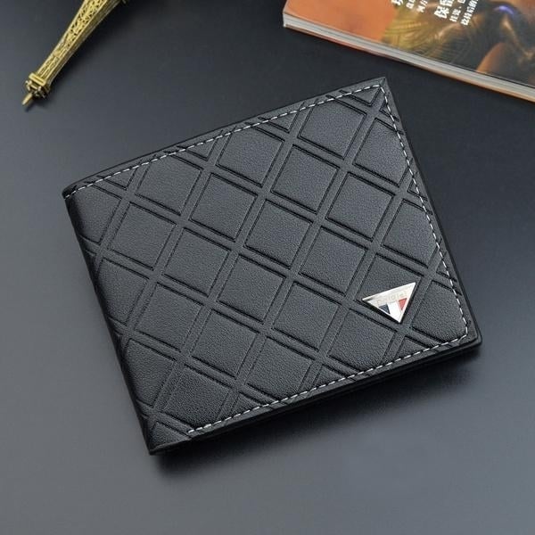 Mens RFID Genuine Leather Slim Trifold Wallet Image 2