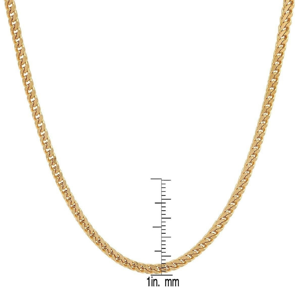 Mens Stainless Steel 18K Gold Plated Franco Link Chain Image 2