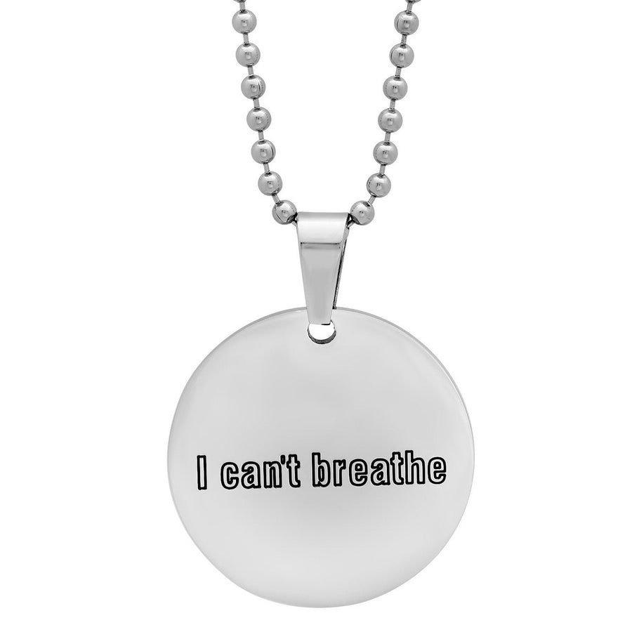 Mens Stainless Steel Detailed Pendant Necklace Image 1