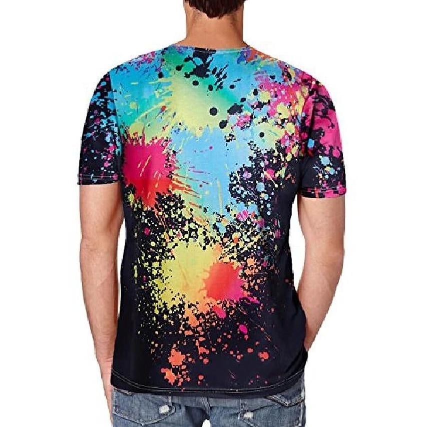 Mens T-shirt 3D Print Print Short Sleeve Going out Tops Streetwear Image 2