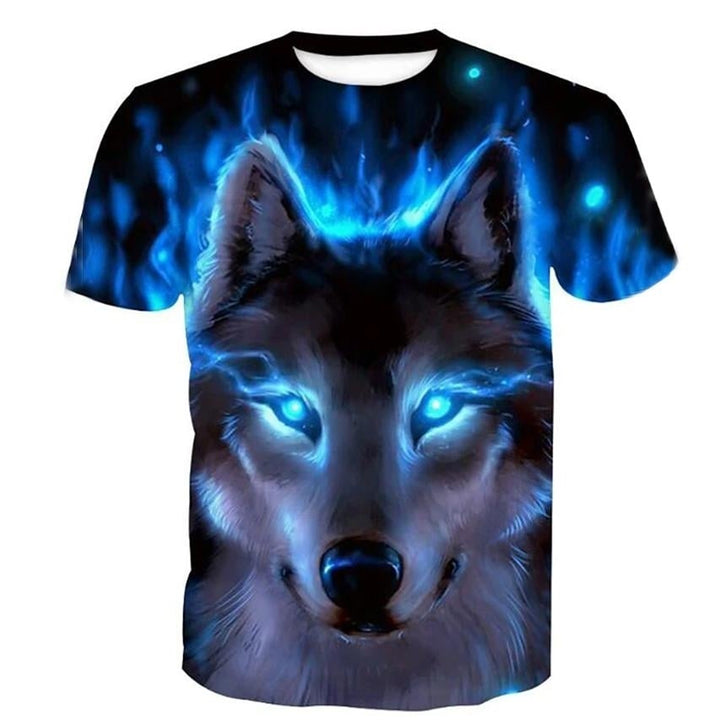 Mens T-Shirt Graphic Animal Plus Size Print Short Sleeve Halloween Tops Image 1