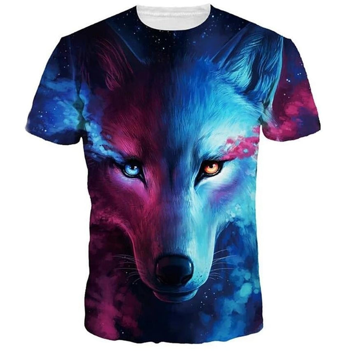 Mens T-Shirt Graphic Animal Plus Size Print Short Sleeve Halloween Tops Image 4