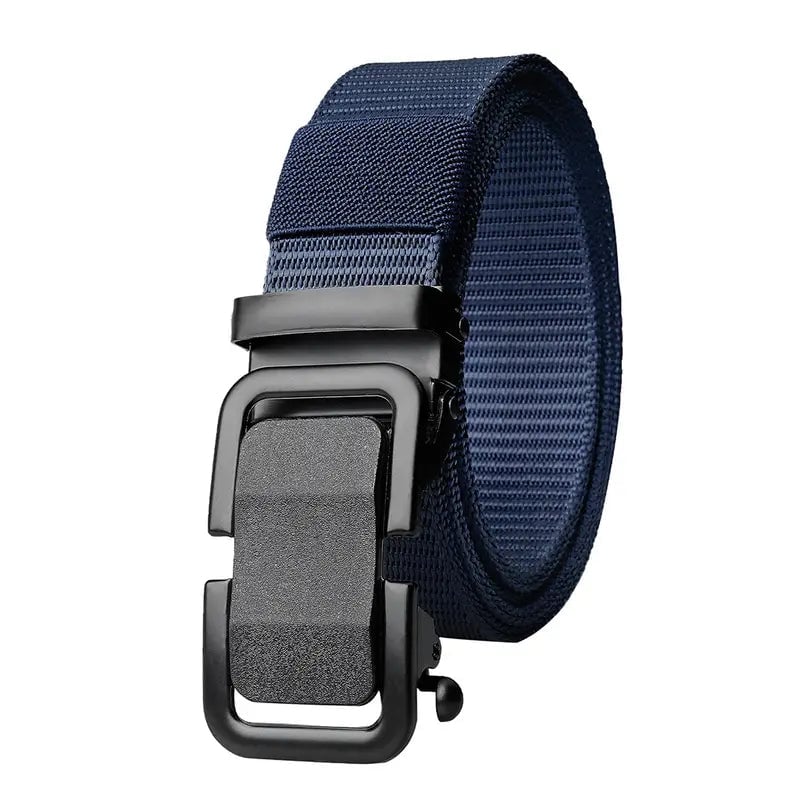 Mens Automatic Metal Buckle Nylon Canvas Webbing Belt Image 2