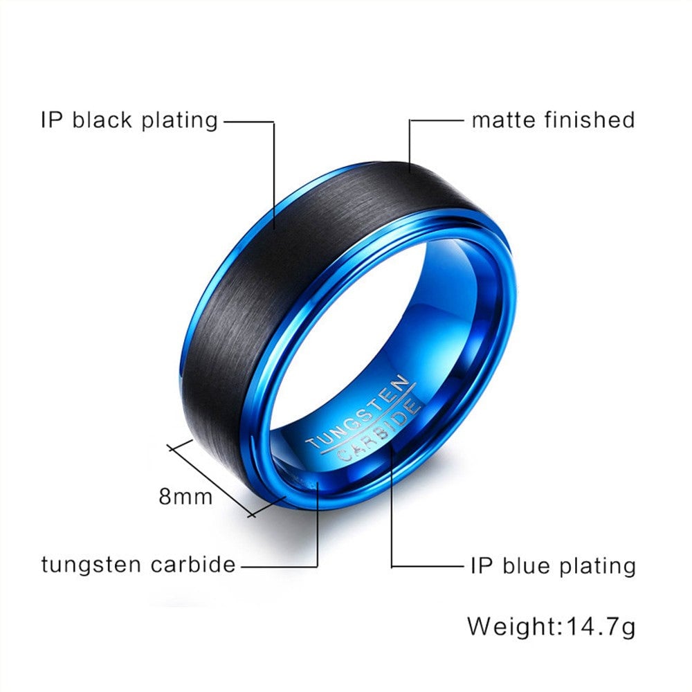 Mens Brushed Tungsten Carbide Ring Image 2