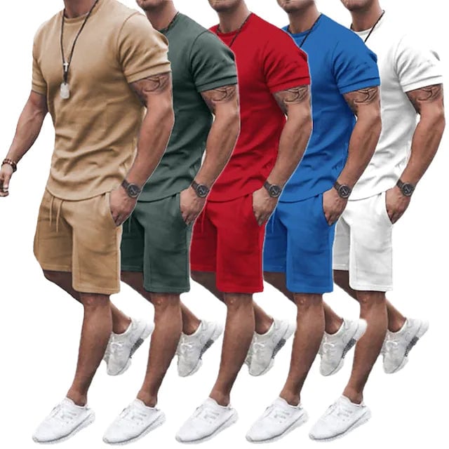 Mens Casual Activewear Running T-Shirt with Shorts Image 1