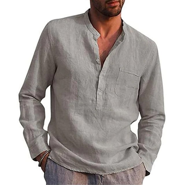 Mens Casual Button Down Shirts Long Sleeve Tops Image 1