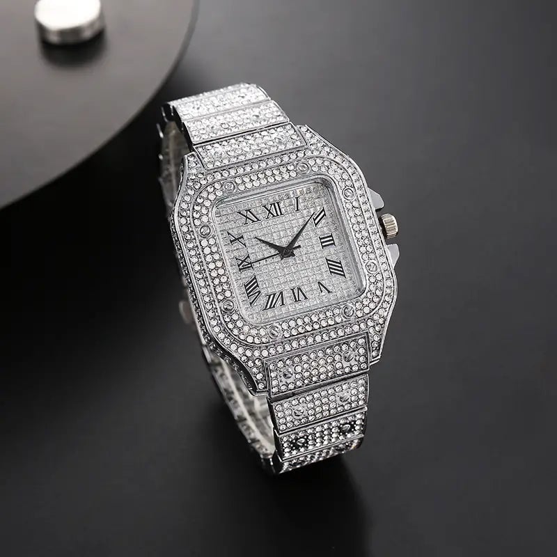 Mens Fashion Elegant High-End Analog Zinc Alloy Watch with Rhinestones Image 2