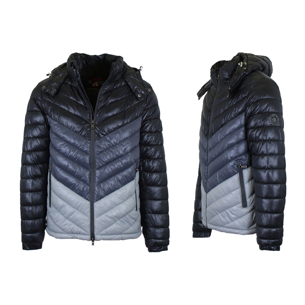 Mens Heavyweight Hooded Puffer Bubble Jacket Image 2