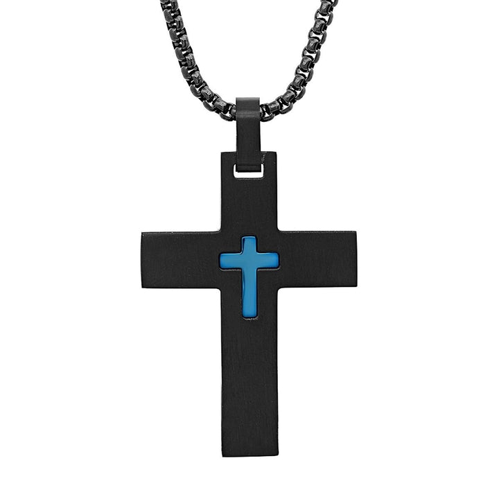 Mens IP Stainless Steel Cross Pendant Image 4