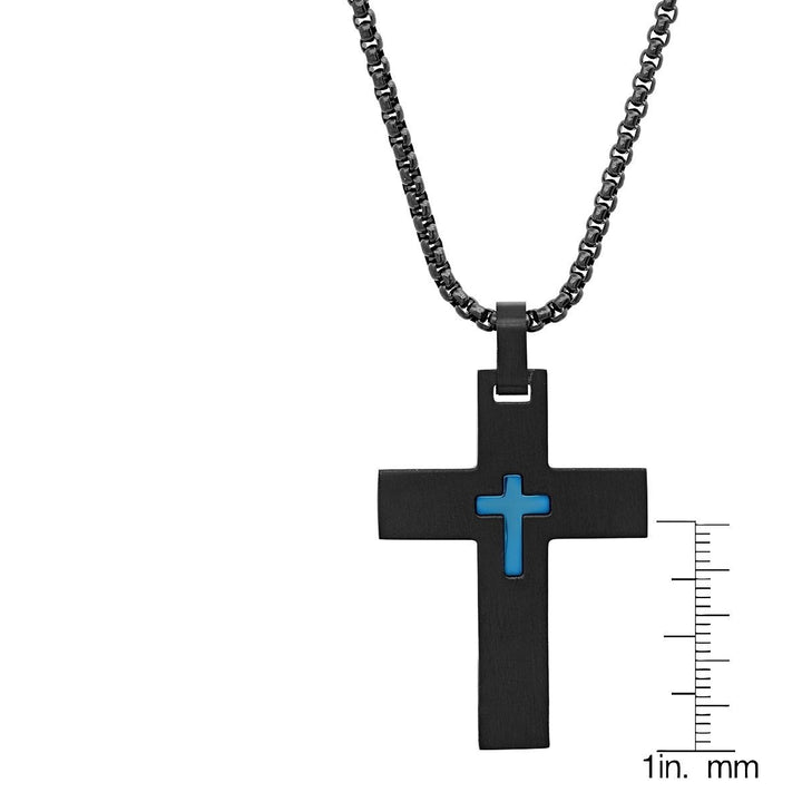 Mens IP Stainless Steel Cross Pendant Image 6