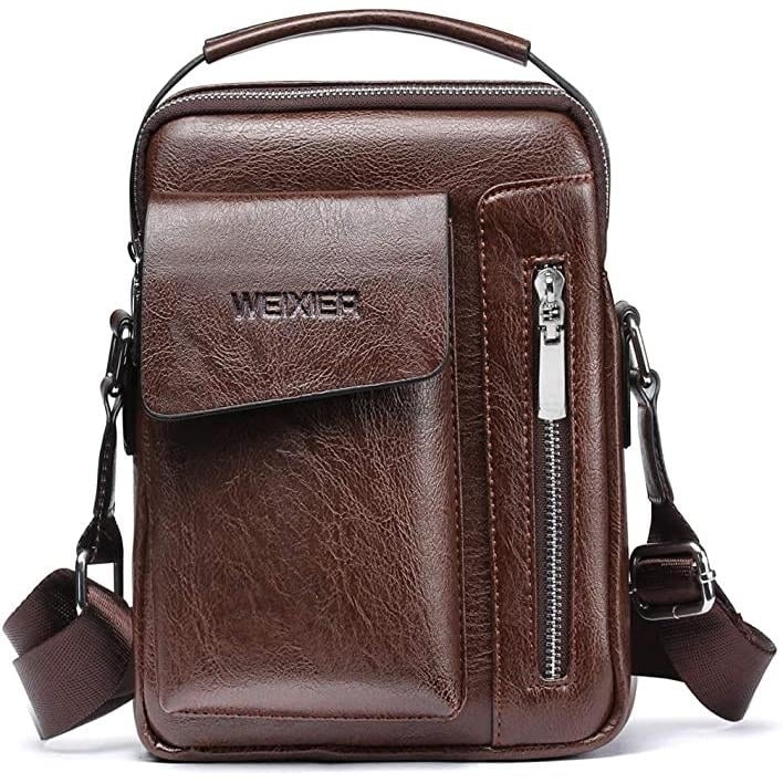 Mens Leather Handbag Small Crossbody Shoulder Bags Image 2