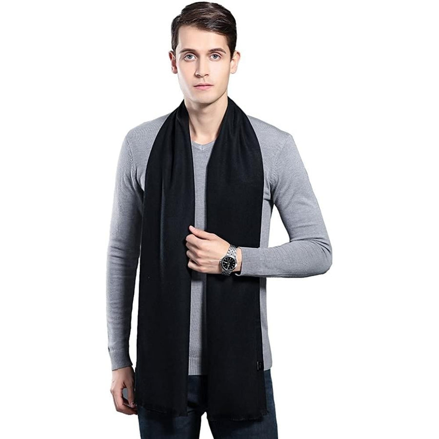 Ohayomi Mens Winter Cashmere Fashion Formal Soft Scarves Image 1