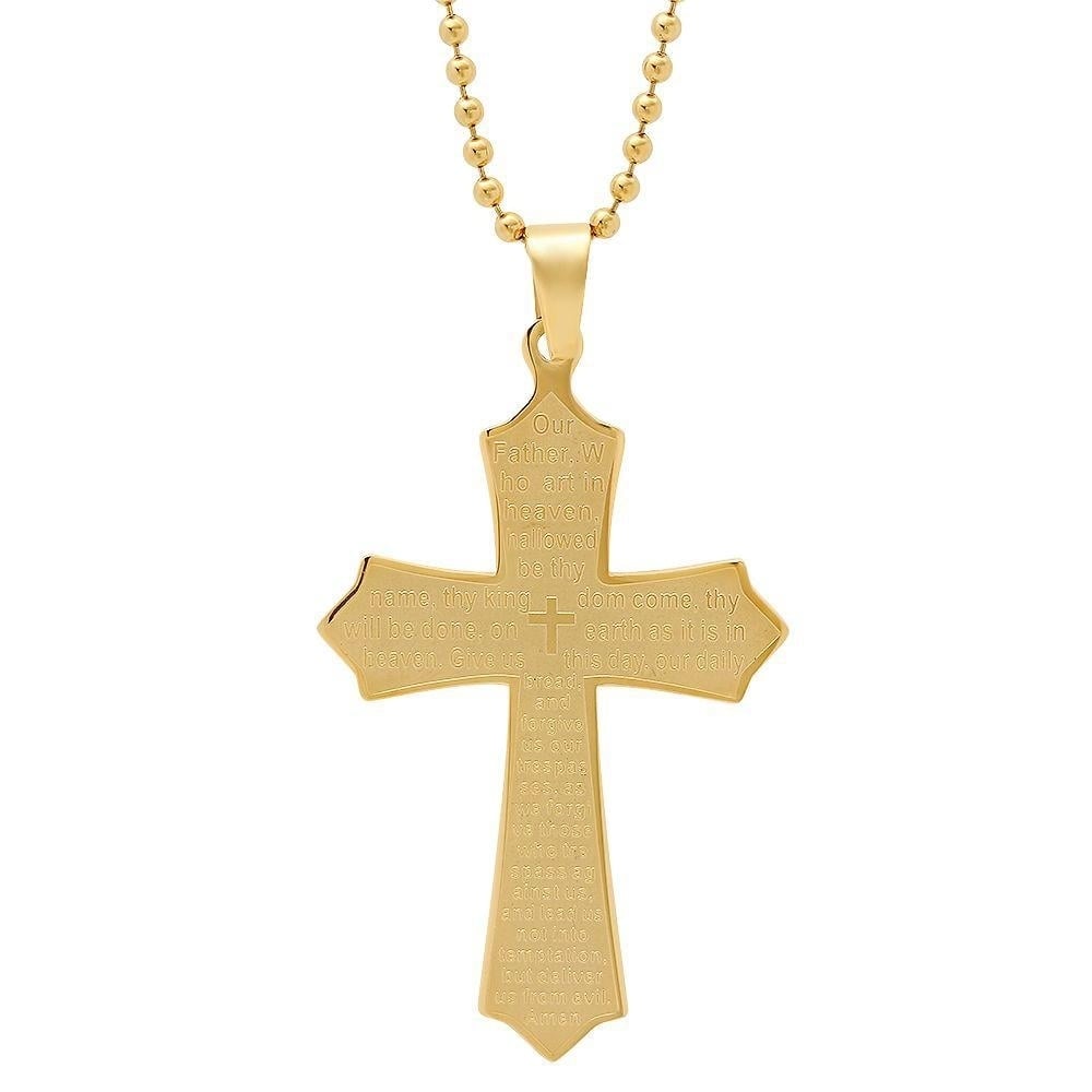 Our Father Lords Prayer Cross Pendant Image 1