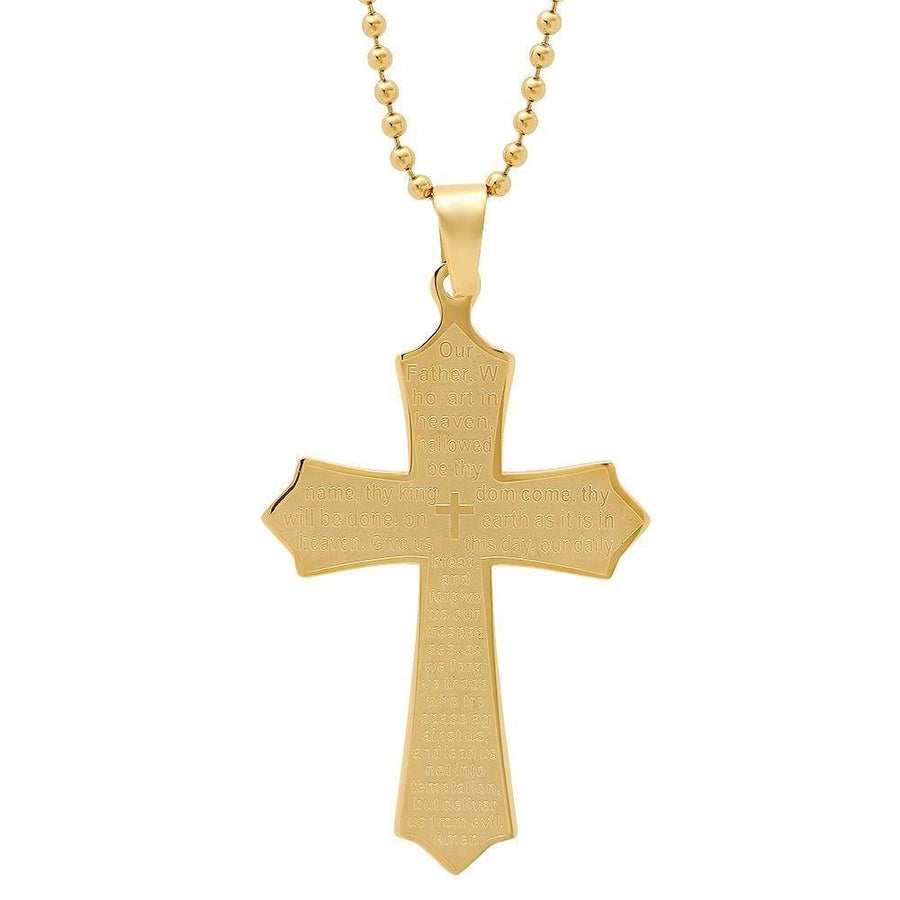 Our Father Lords Prayer Cross Pendant Image 1