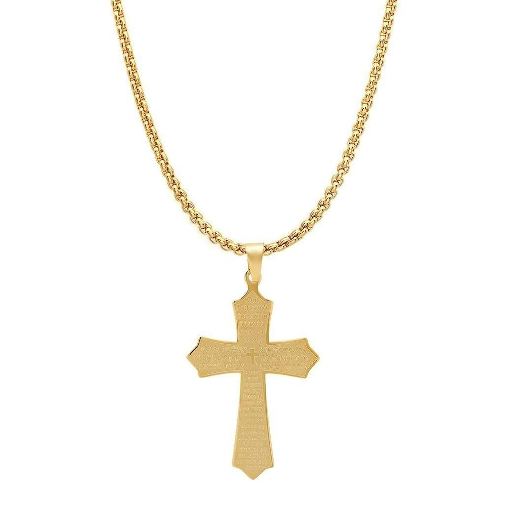 Our Father Lords Prayer Cross Pendant Image 2