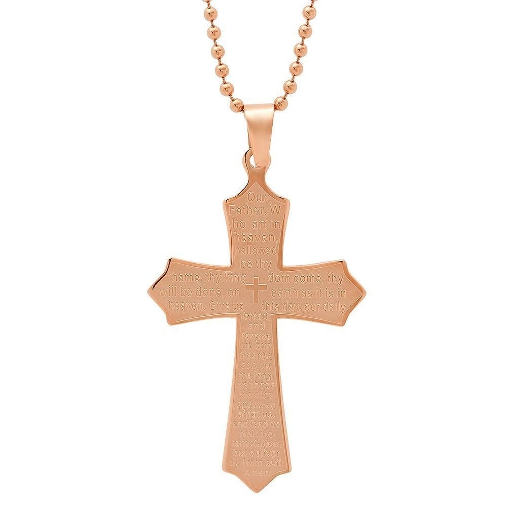 Our Father Lords Prayer Cross Pendant Image 3