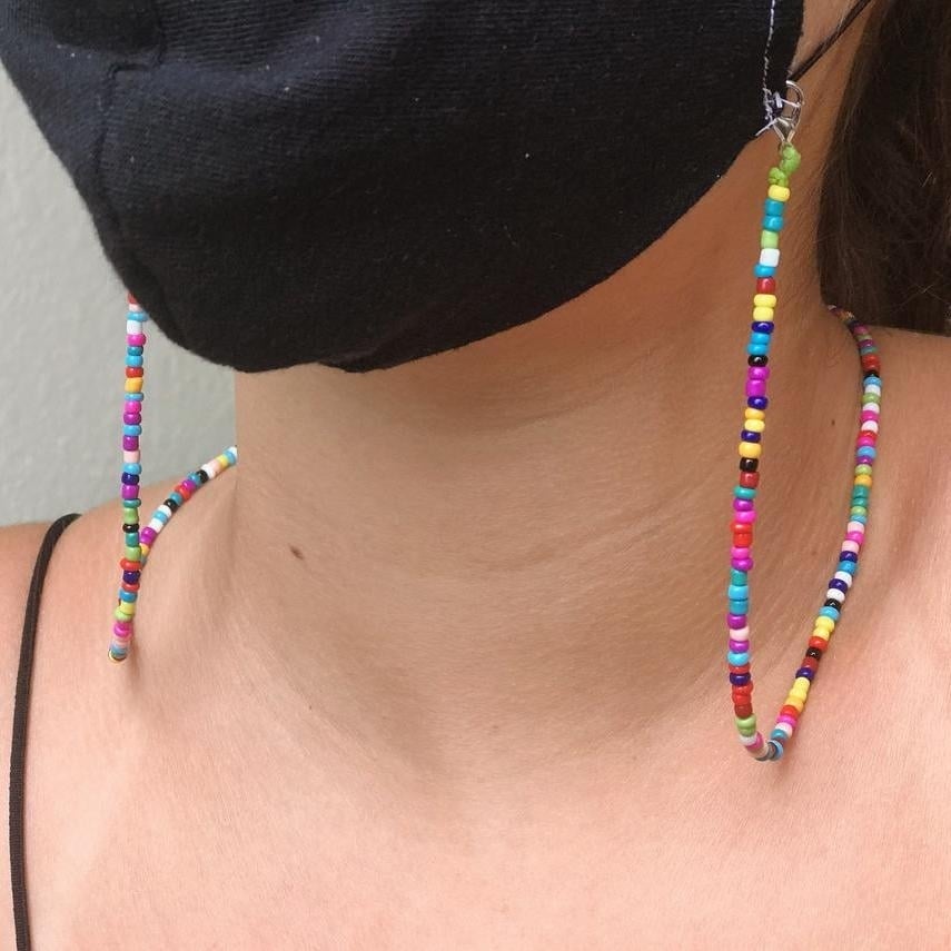 Multi-Color Face Mask Holder Beads Chain Image 1