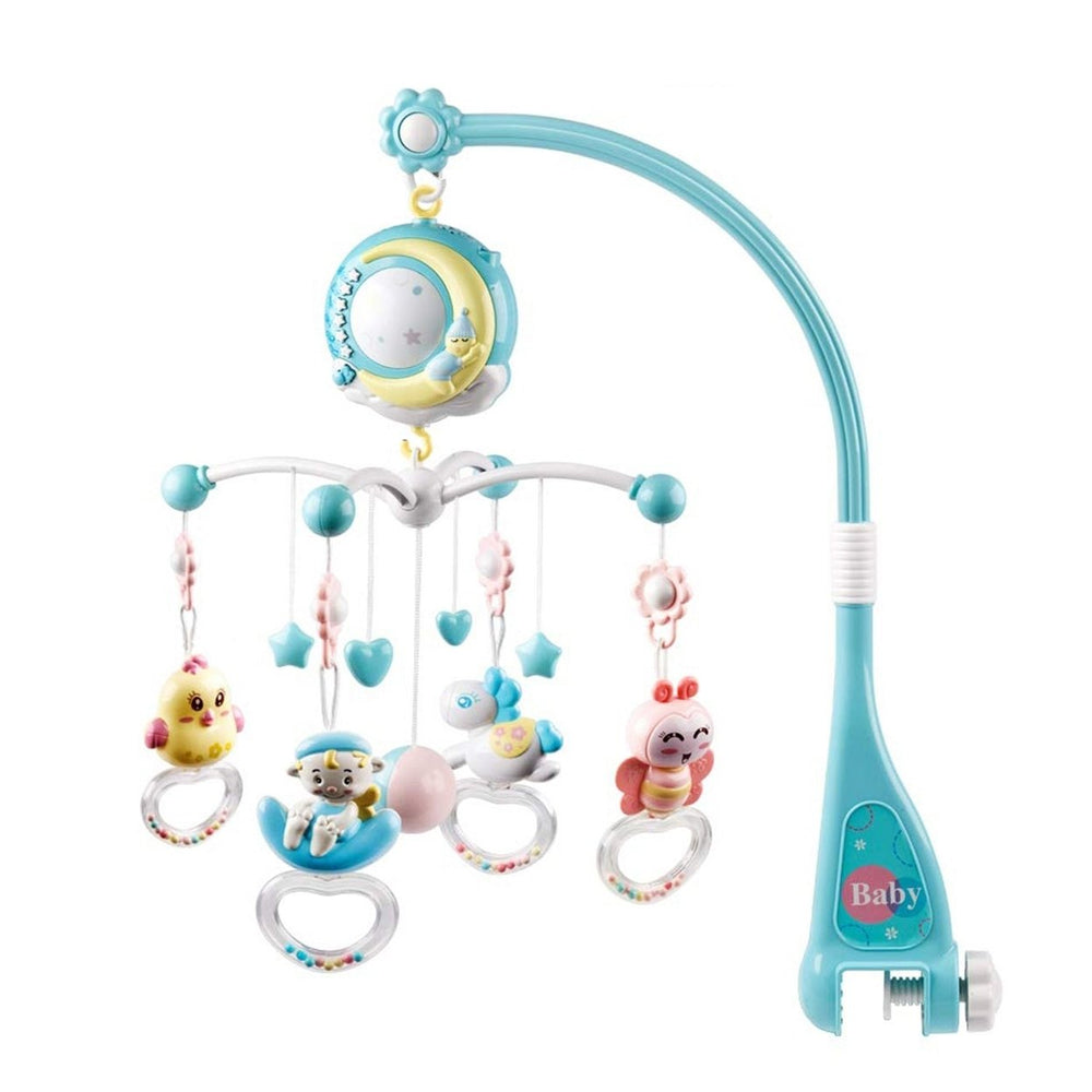 Mobile Star Projection Nursery Light Baby Rattle Toy with Music Box Remote Control Image 2