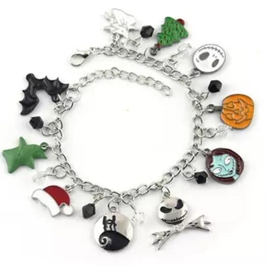 Nightmare Before Christmas Jack Skellington Sally Gothic Bracelet Image 1