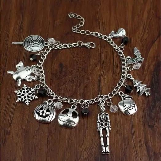 Nightmare Before Christmas Jack Skellington Sally Gothic Bracelet Image 2