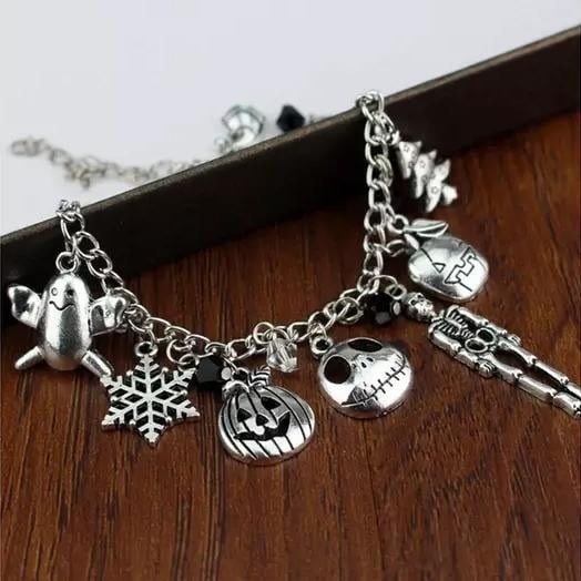 Nightmare Before Christmas Jack Skellington Sally Gothic Bracelet Image 4