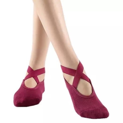 Non Slip Socks with Grips for Women Yoga Ballet Pilates Barre Dance Image 4