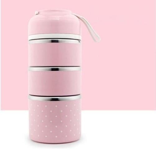 Multilayer Cute Thermal Lunch Box Stainless Steel Food Container Image 1